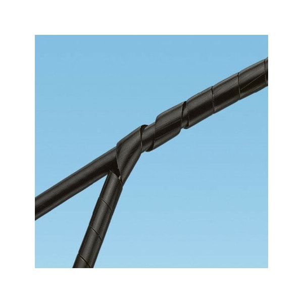 Spiral Wrap, 100 ft L, 6 in Max Bundle Dia., Black